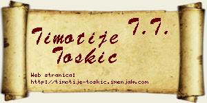 Timotije Toskić vizit kartica